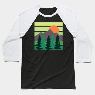 MOUNTAIN LANDSCAPE ILLUSTRATION Baseball T-Shirt